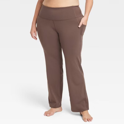 Women's Brushed Sculpt Pocket Straight Leg Pants 31.5" - All in Motion™ | Target