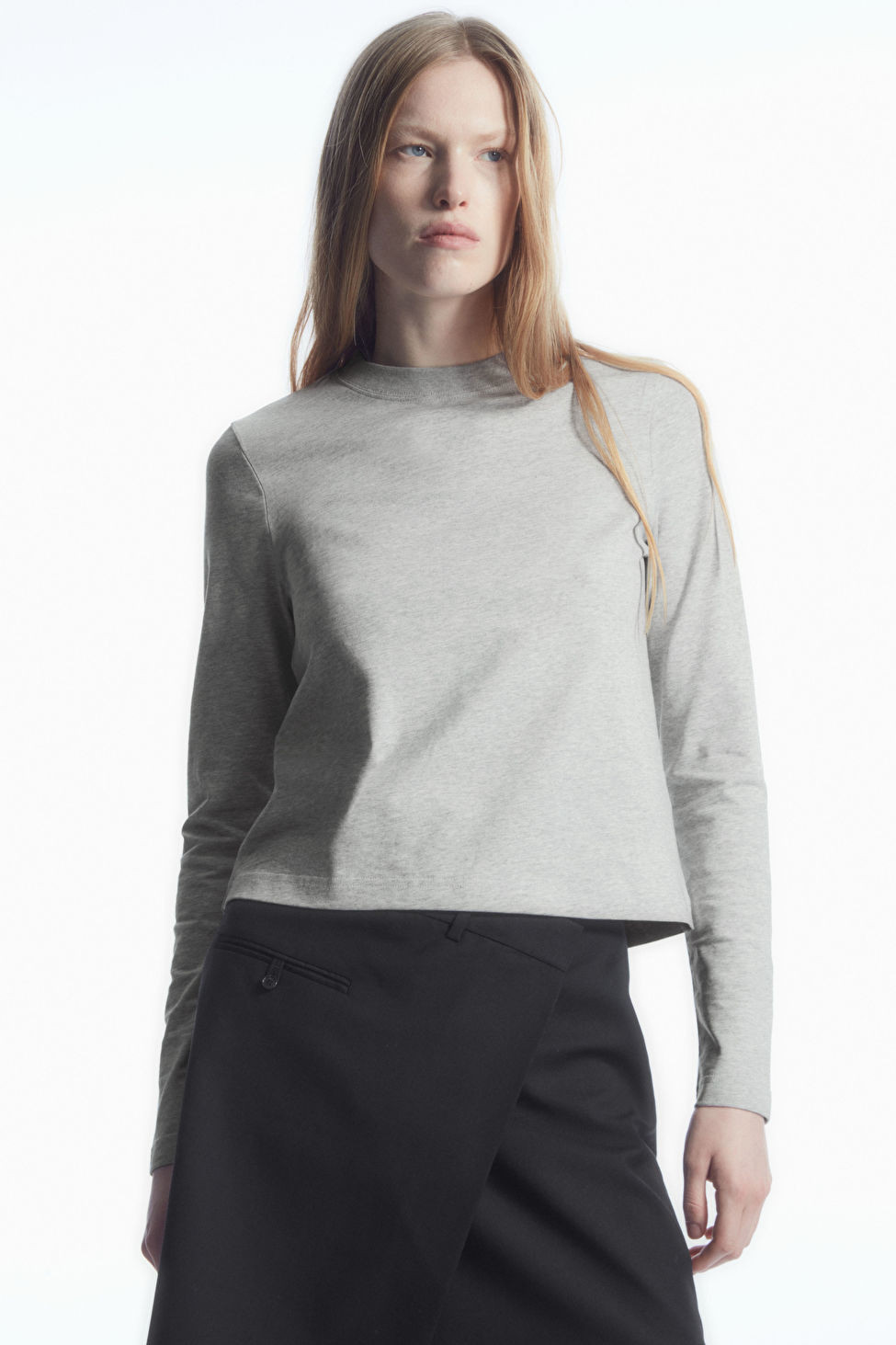 REGULAR-FIT HEAVYWEIGHT LONG-SLEEVED T-SHIRT | COS (US)
