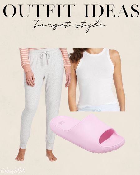 Target spring outfit idea: comfy joggers size Xs, white tank size Xs, pink pillow slides size 7
Loungewear 

#LTKunder50 #LTKstyletip #LTKunder100