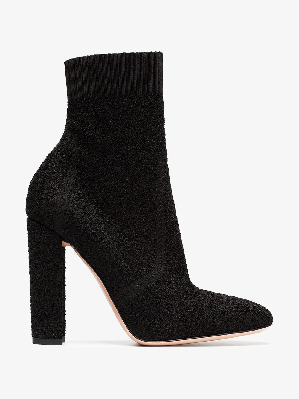 Gianvito Rossi black sock 105 leather ankle boots | Browns Fashion
