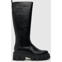 schuh Dove Leather Chunky Knee Boots in Black | Schuh