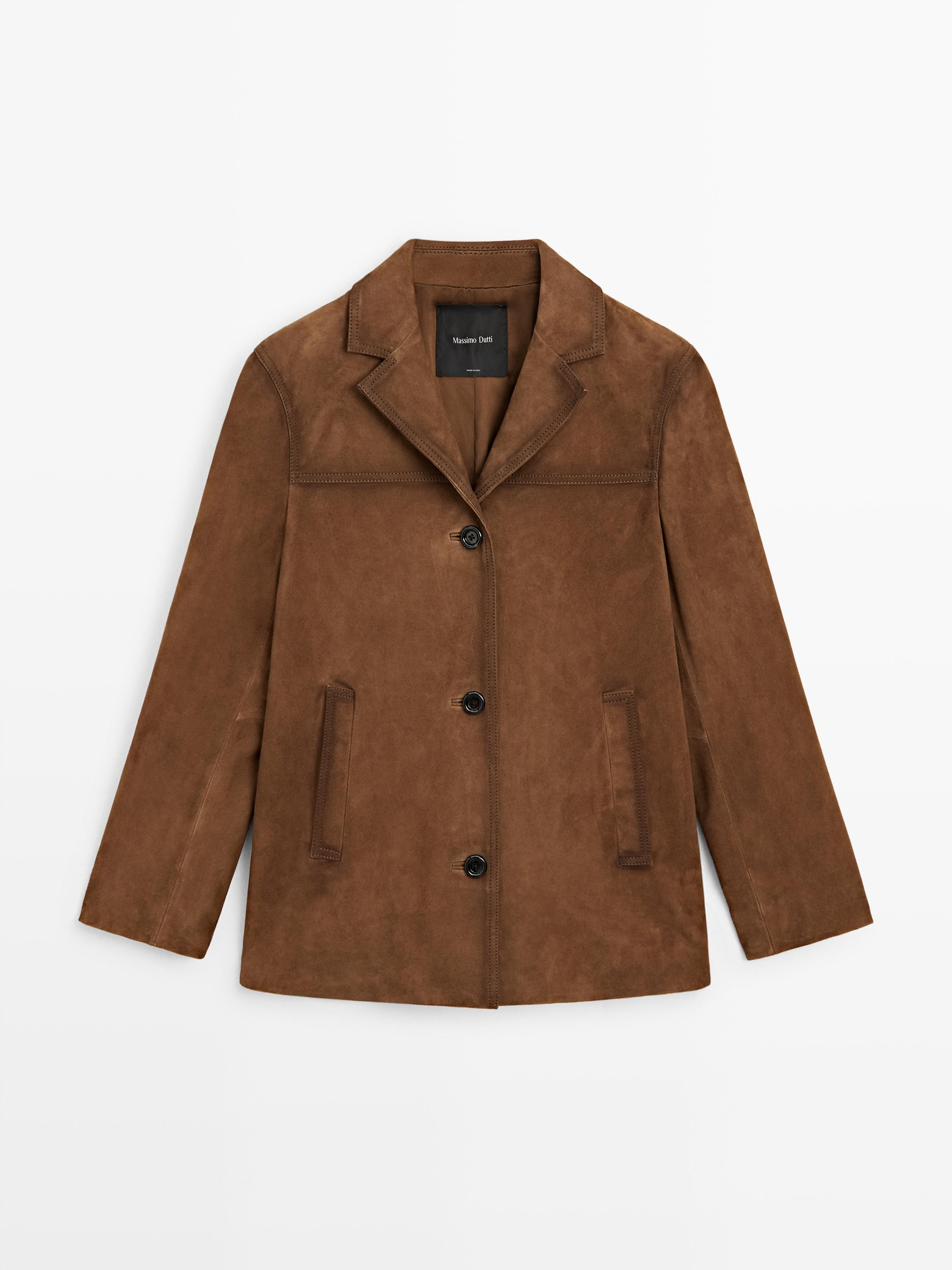 Blazer aus Wildleder mit Taschen | Massimo Dutti DE