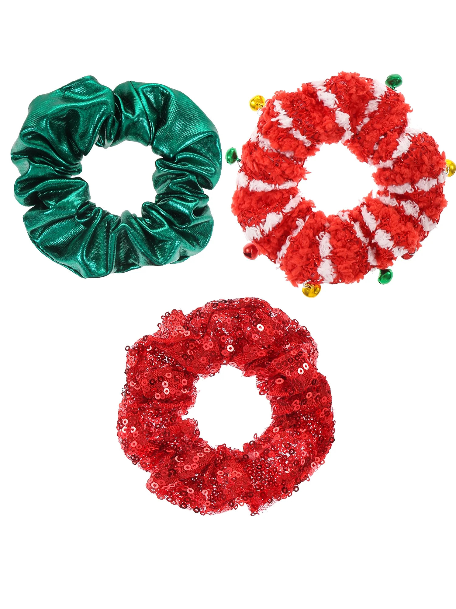 Holiday Time Metallic Scrunchies, Women and Teens, 3 Pieces | Walmart (US)