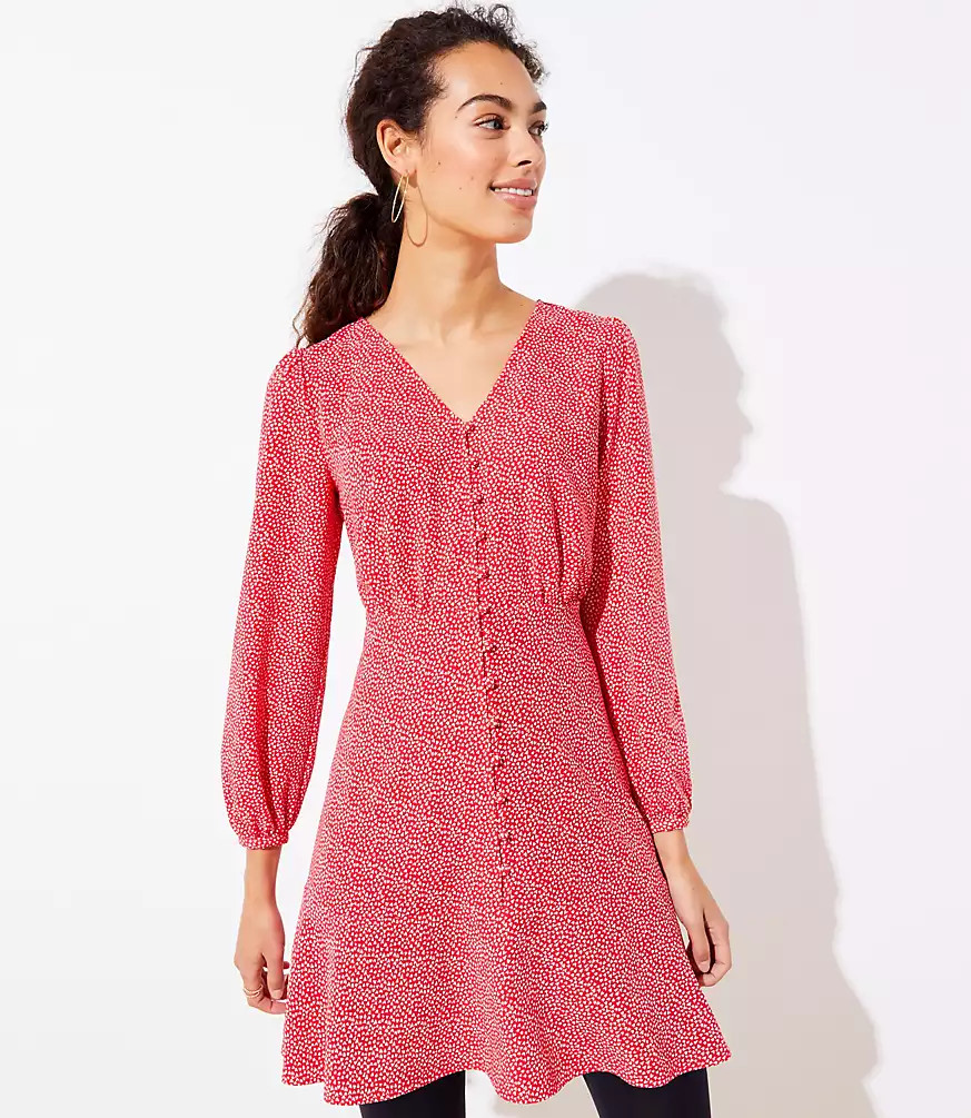 Heart Button Flare Dress    $89.50 | LOFT