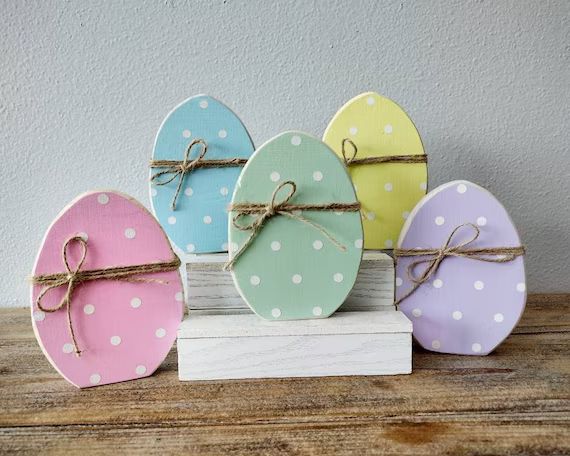 Wood Easter Egg Rustic Easter Decor Chunky Wood Eggs Tiered | Etsy | Etsy (US)