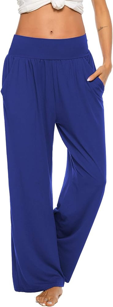 ZJCT Womens Yoga Sweatpants Comfy Loose Casual Wide Leg Lounge Joggers Pants with Pockets | Amazon (US)