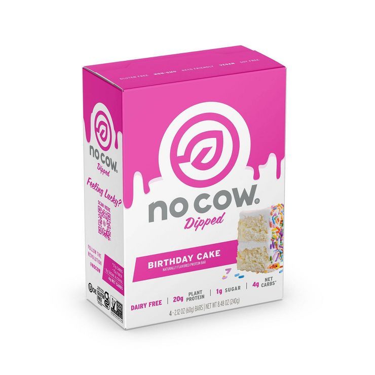 No Cow Protein Bars - Dipped Birthday Cake - 4pk | Target