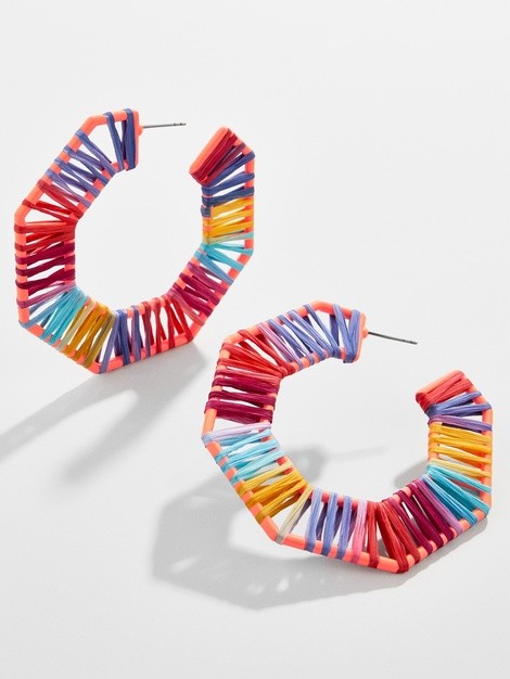 Reinette Raffia Hoop Earrings | BaubleBar (US)