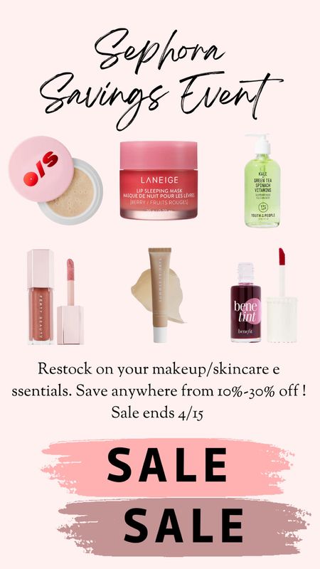 The #sephorasavingsevent is live! shop your favorites or new products at 10-30% off. sale ends 4/15 so get to shopping asap!!! 

#LTKxSephora #LTKsalealert #LTKbeauty