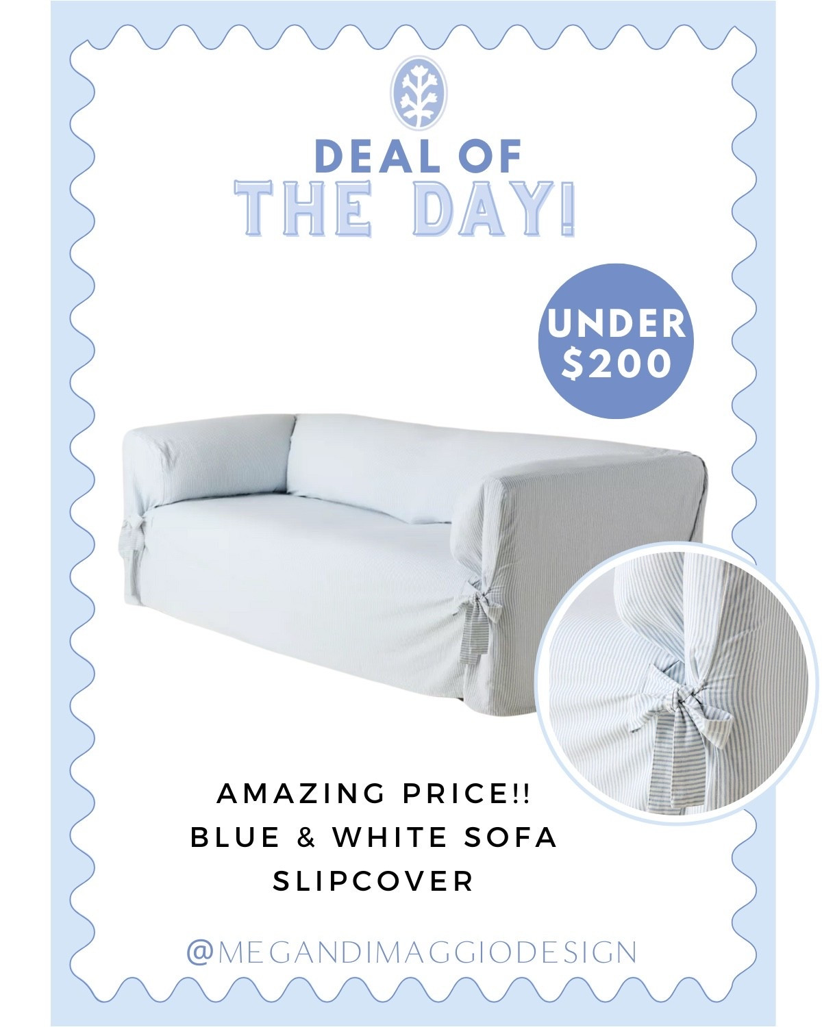 Wow!! 🤯 Amazing price on this blue & white seersucker stripe sofa slipcover!! Highly rated and such an easy way to update your sofa without spending a fortune!! Also great for pets 🐶 🤍

#LTKHome