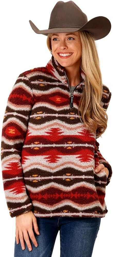 WOMENS BLANKET AZTEC POLAR FLEECE PULLOVER | Amazon (US)