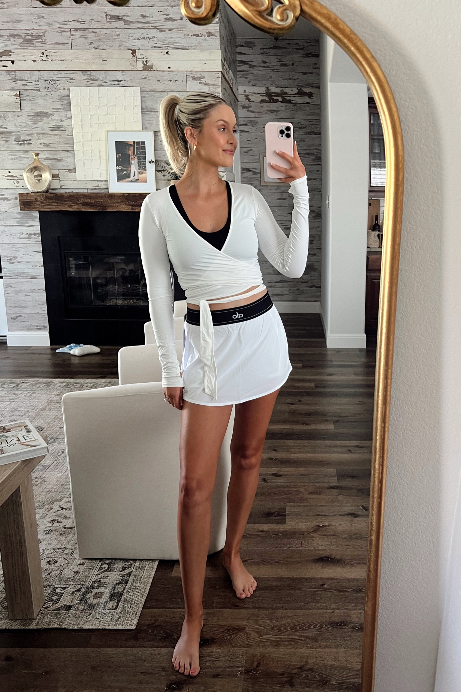 Have this skirt & wrap in black as well and wear it all the time! Wearing a S in both. #alo 

#LTKunder100 #LTKsalealert #LTKfit
