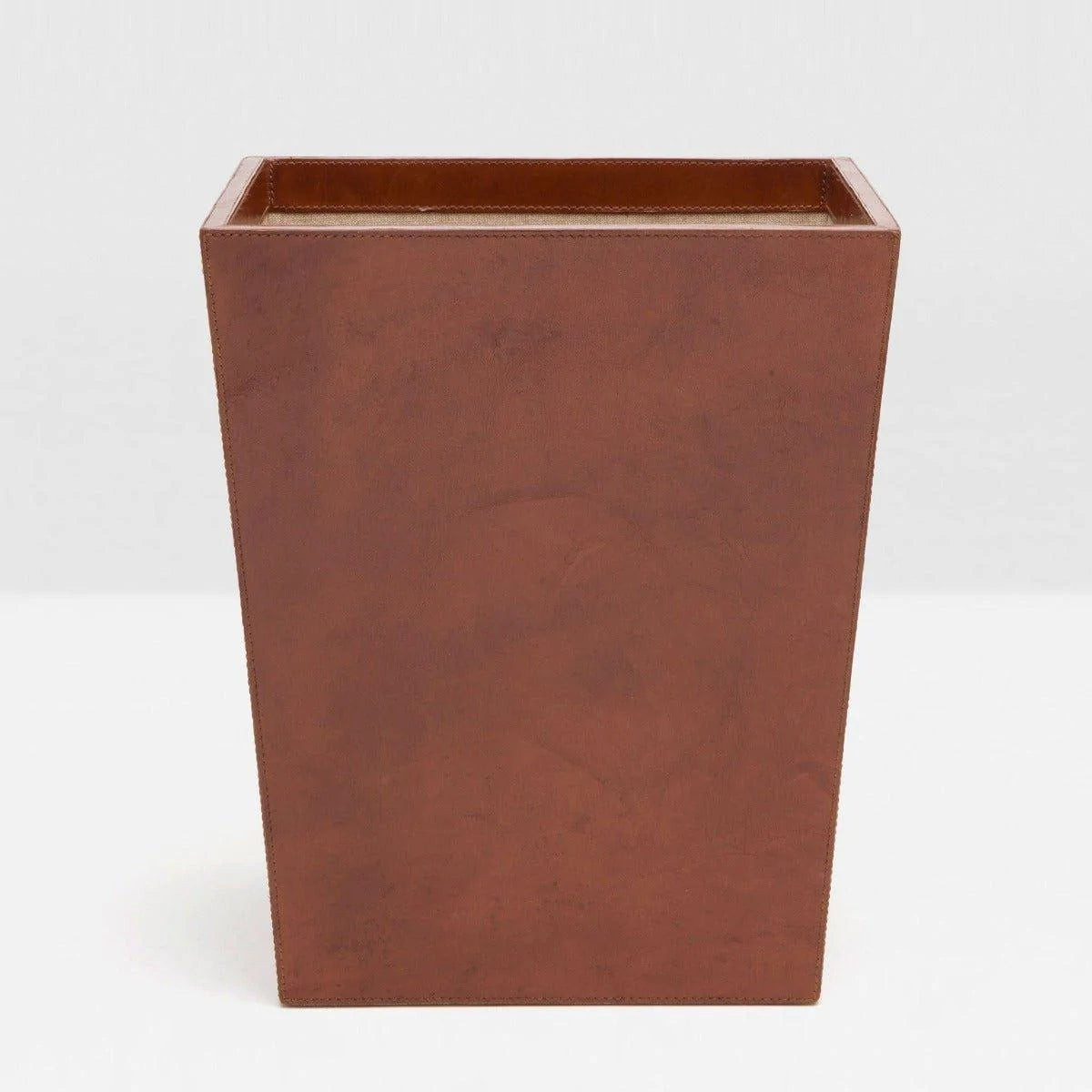 Pigeon & Poodle Stirling Rectangular Wastebasket in Deep Brown Leather | The Well Appointed House, LLC