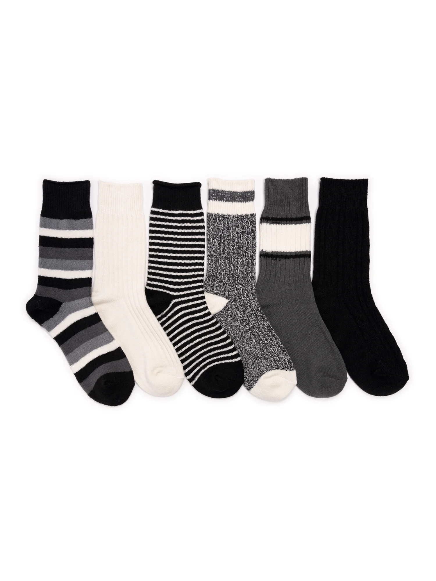 MUK LUKS Women's Crew Boot Socks, 6-Pack, Fits Shoe Sizes 6-11 | Walmart (US)