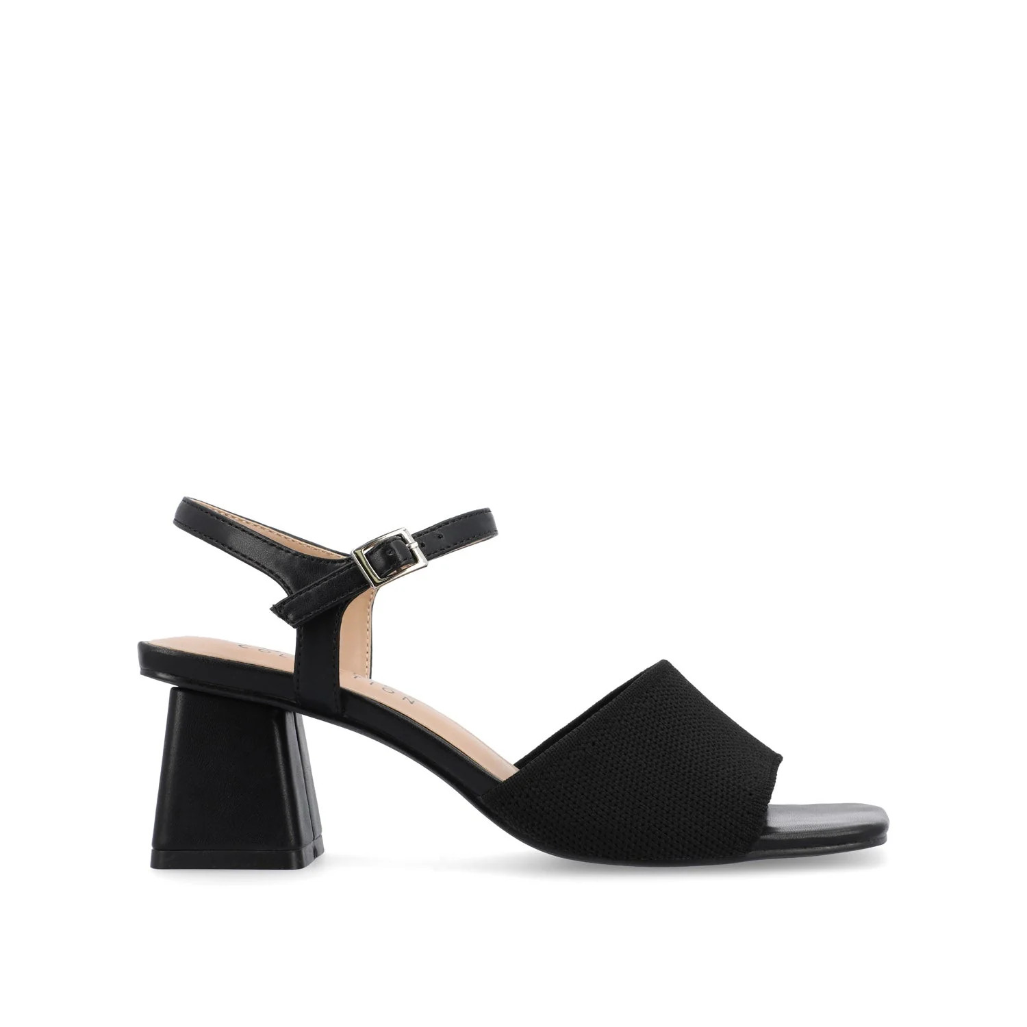 EVYLINN STRAPPY HEELS IN WIDE - Black Knit | Journee Collection