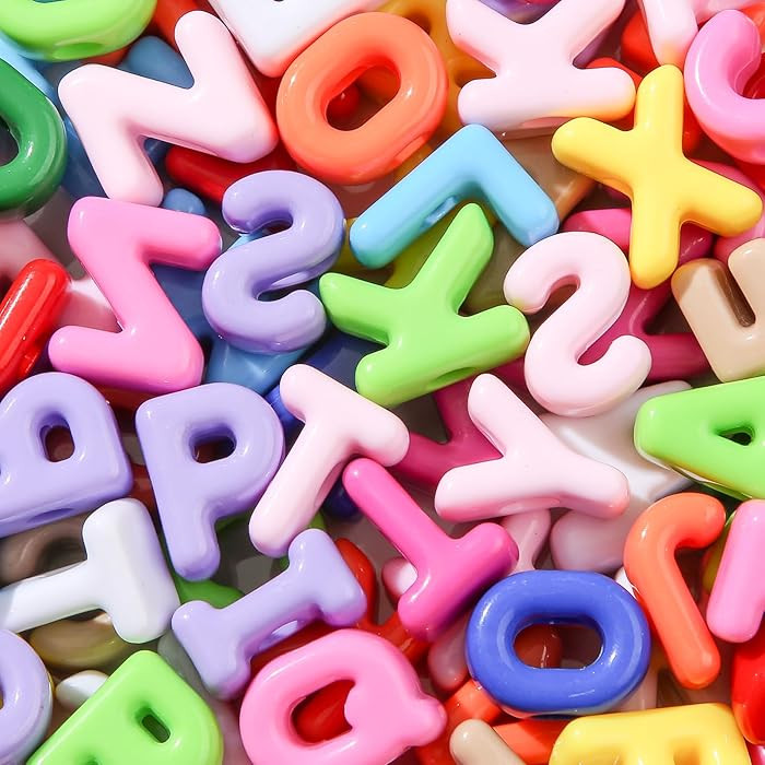 500Gram Large Letter Beads 128pcs Big Chunky Letter Bead A-Z Acrylic Alphabet Bubble Beads for Pa... | Amazon (US)