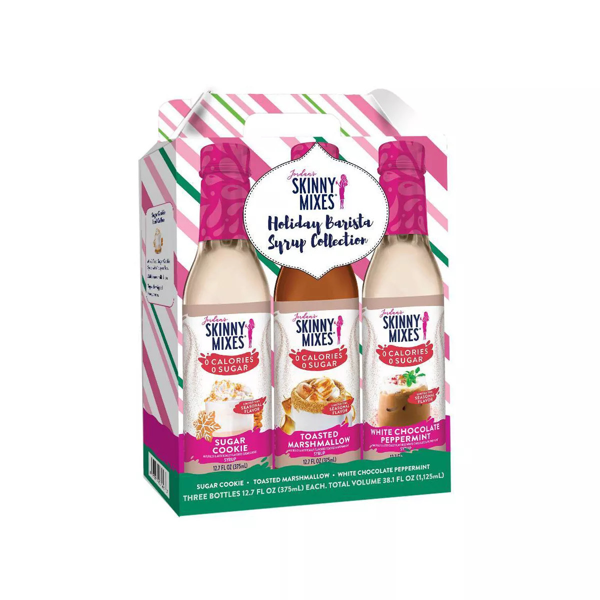 Jordan's Skinny Syrups Happy Holidays Trio Salted Caramel Mocha Christmas Cookie Peppermint Bark ... | Target