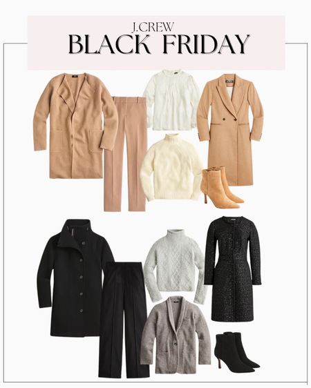 J.Crew Black Friday sale favorites!
J.Crew sweater blazer, camel coat, black coat, sequin dress, ankle boots 

#LTKCyberweek