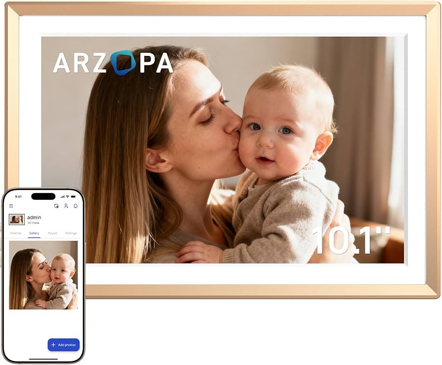 ARZOPA D10 Metal Digital Picture Frame 10.1" HD IPS Anti-Glare Touch Screen Load Photos & Videos ... | Amazon (US)