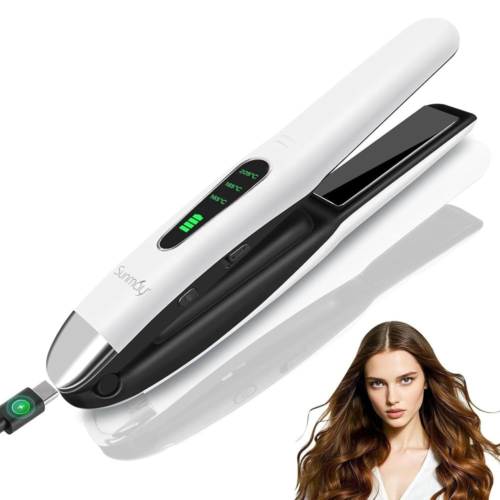SUNMAY Cordless Hair Straightener, Portable Mini Flat Iron Hair Straightener for Travel, 20s Fast... | Amazon (US)