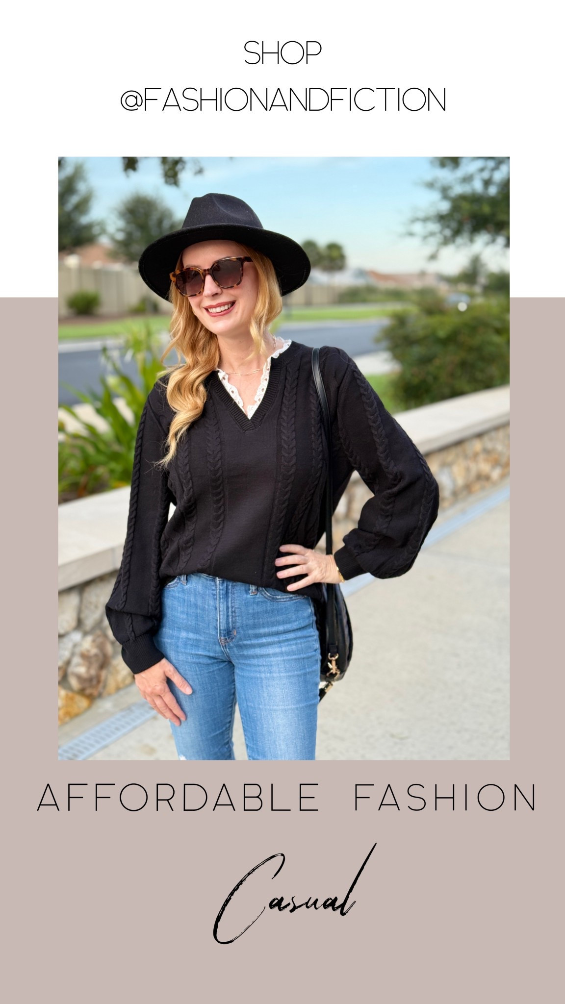 Wearing size small in the sweater. Runs large. Love the little attached lace detail.