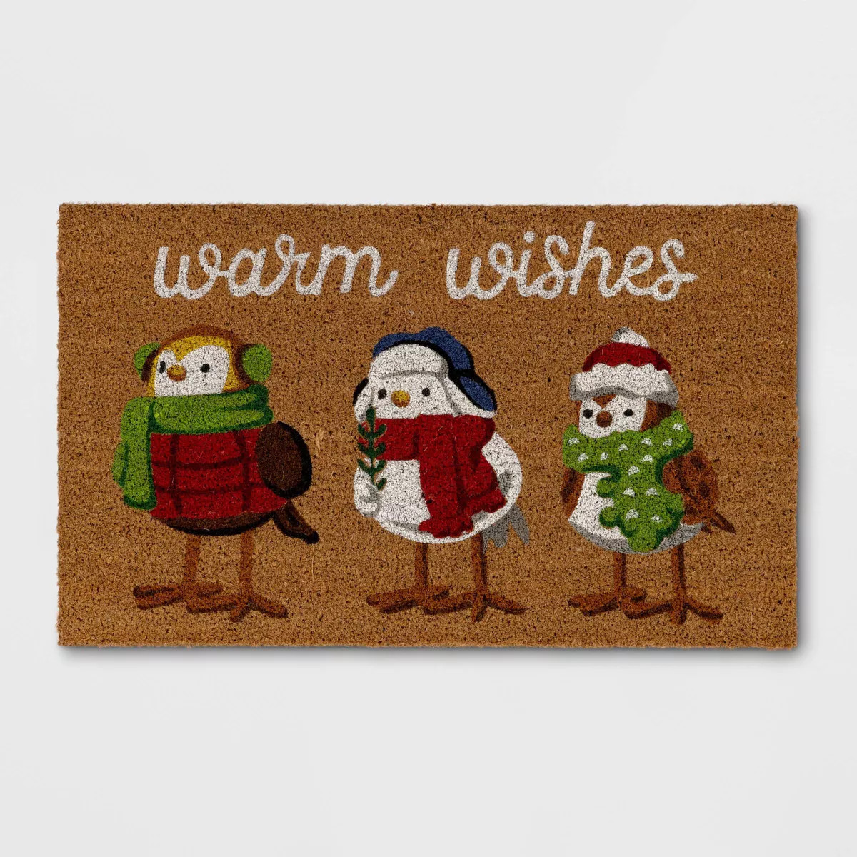 Christmas 'Warm Wishes' Coir Doormat Natural and Red - Wondershop™ | Target