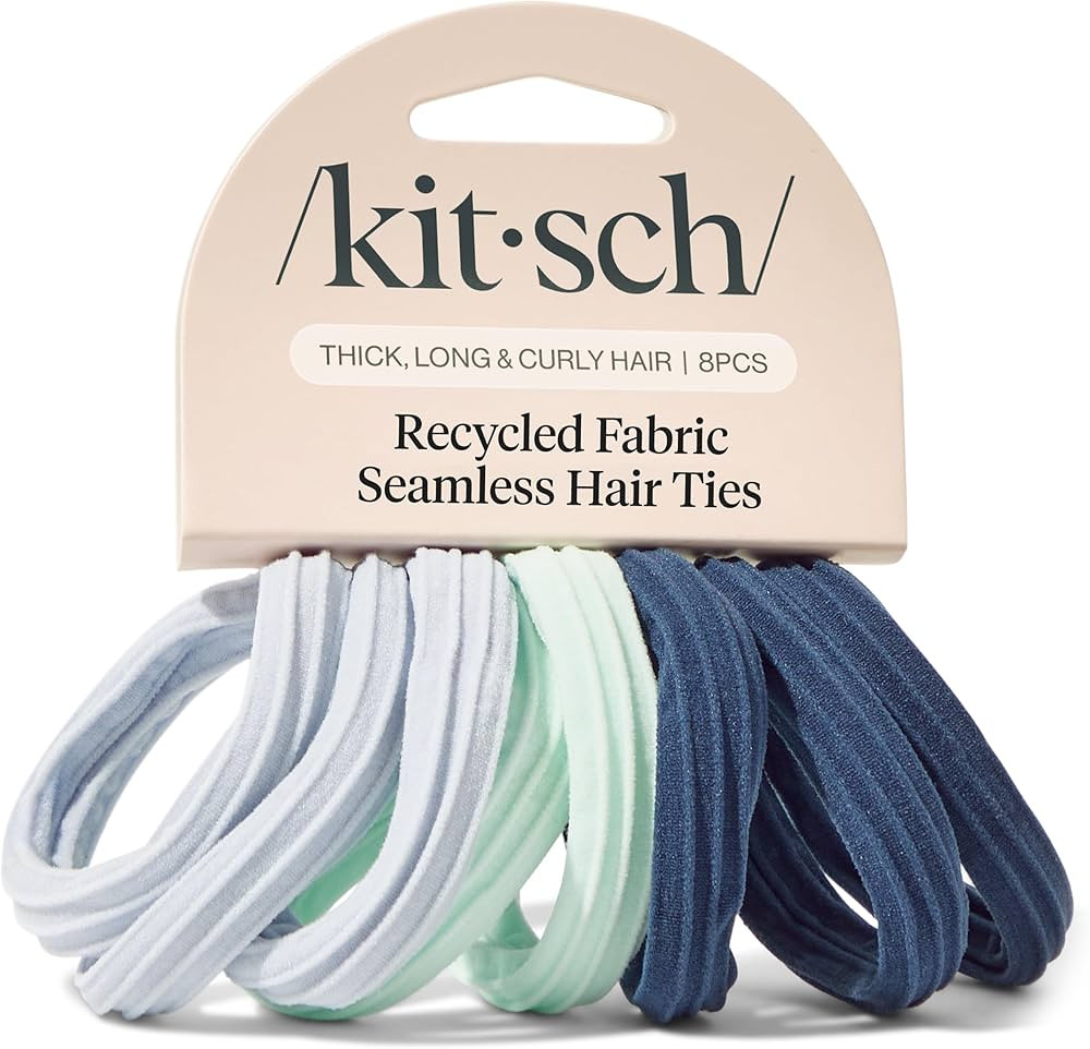 Kitsch Seamless Hair Ties No Damage - Stretchable Hair Bands for Strong All-Day Hold, Ponytail Ho... | Amazon (US)