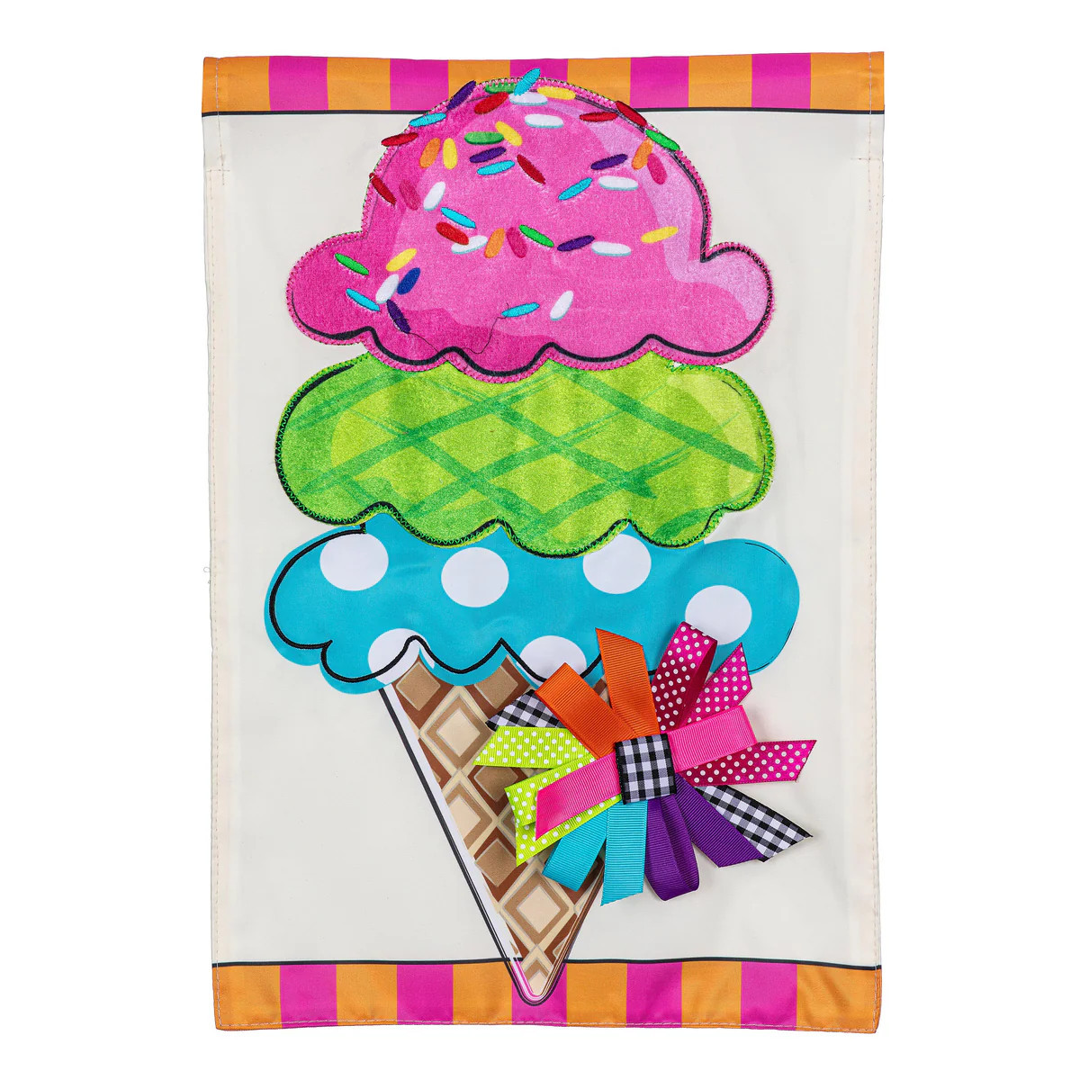 Sweet Summer Ice Cream Applique Garden Flag | My Evergreen