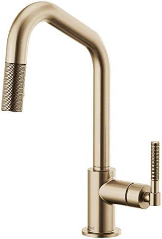 Brizo 63063LF-GL Litze Pull-Down Faucet with Angled Spout and Knurled Handle In Luxe Gold | Amazon (US)