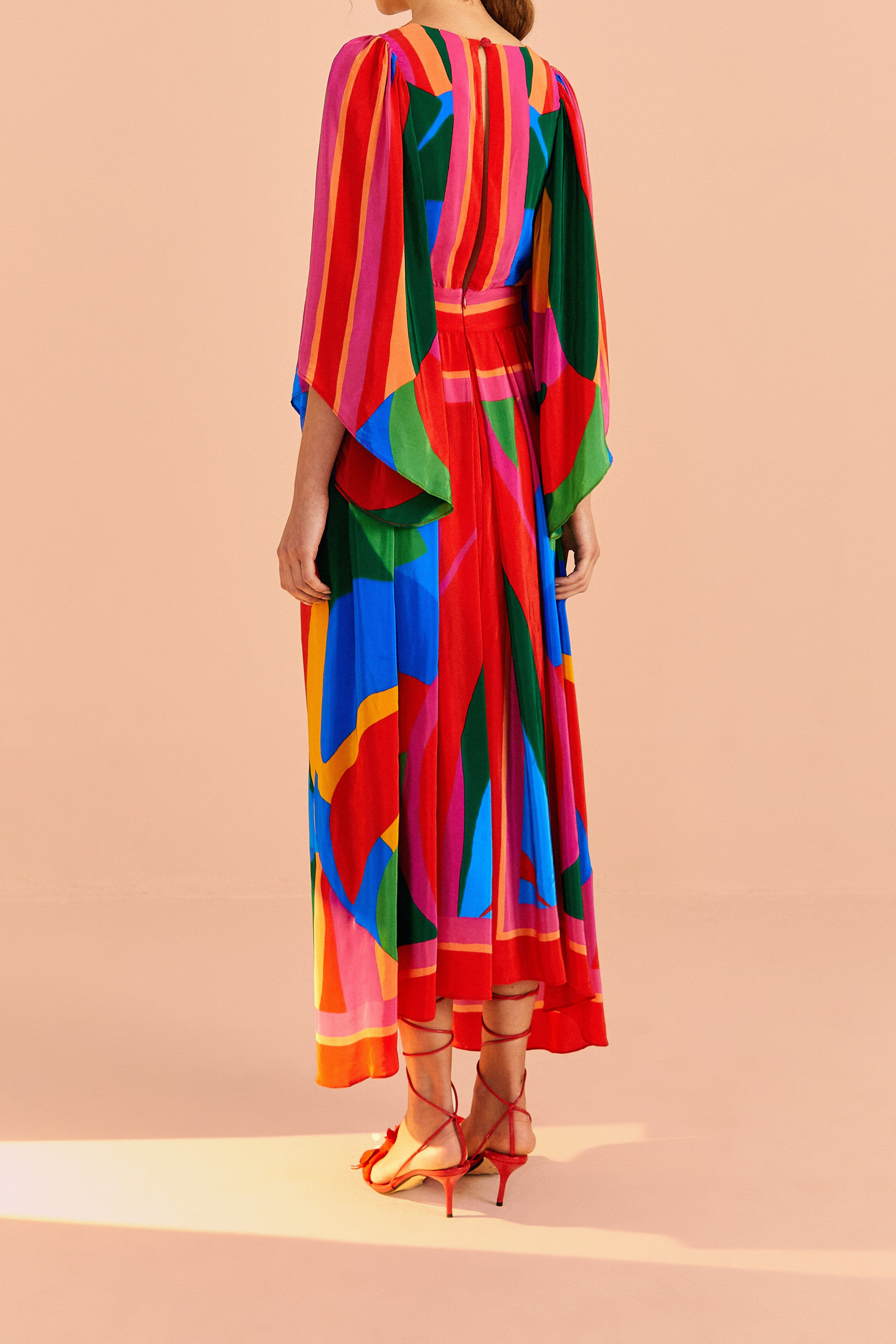 Colorful Leaves Midi Dress | FarmRio (US)