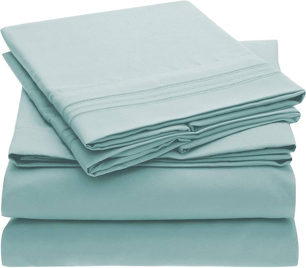 Mellanni Extra Deep Pocket Twin XL Sheet Set - Luxury 1800 Bedding Sheets & Pillowcases - Fits Co... | Amazon (US)