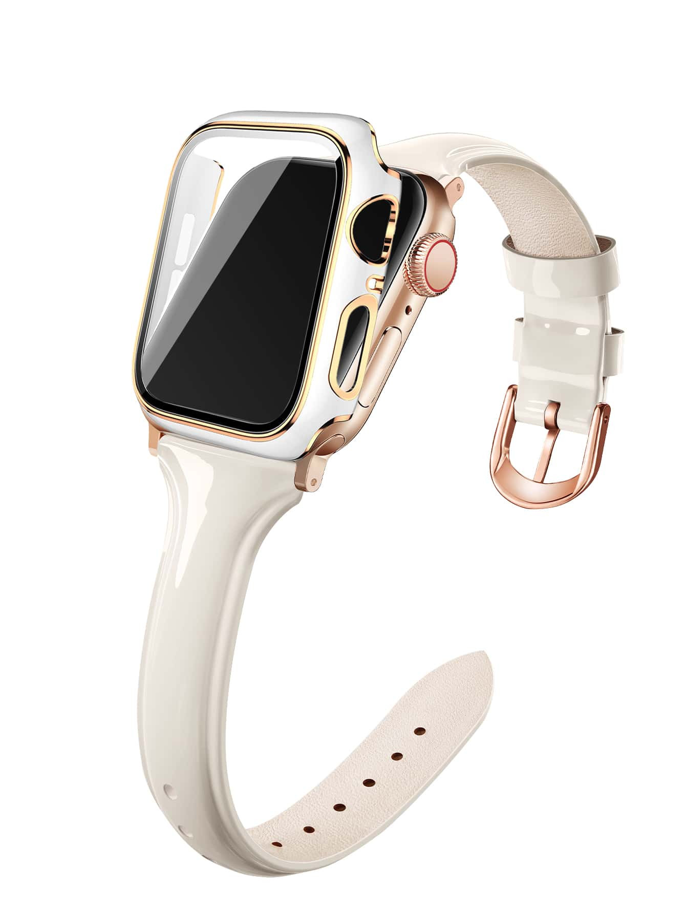 PU Leather Watchband & Case Compatible With Apple Watch | SHEIN