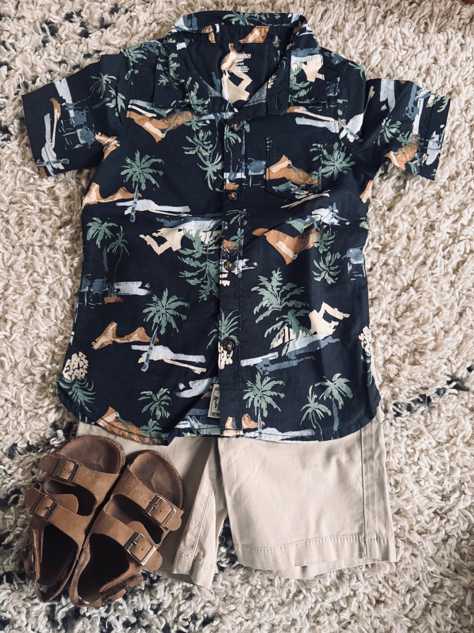 Vacation outfit for toddler boys 
Carters 
Tropical shirt 
Chino shorts 


#LTKSummerEdit #LTKKids