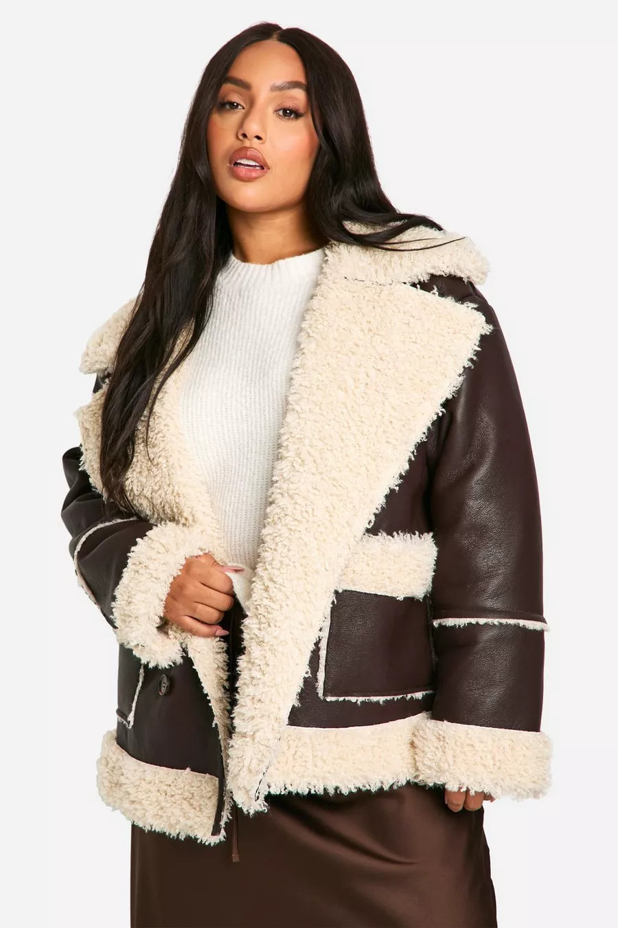 Plus Borg Trim Jacket | boohoo (US & Canada)