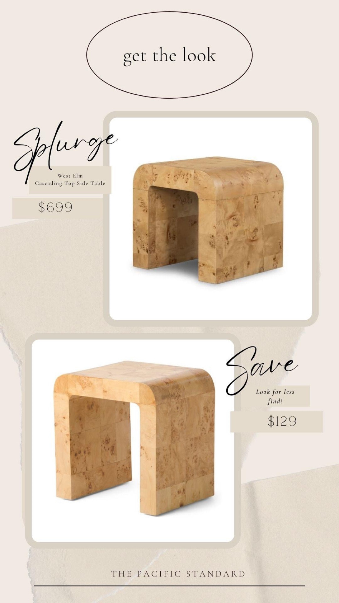 Daily Find #396 | West Elm Cascading Top Side Burl Wood Table #lookforless



Good morning @everyone! Today's find is nearly an exact match for the West Elm side table! Same style burl wood, only slightly smaller at 18" vs. 20"



Look for less, burl wood, accent table, affordable finds, splurge vs save 

#LTKFind #LTKhome #LTKSeasonal