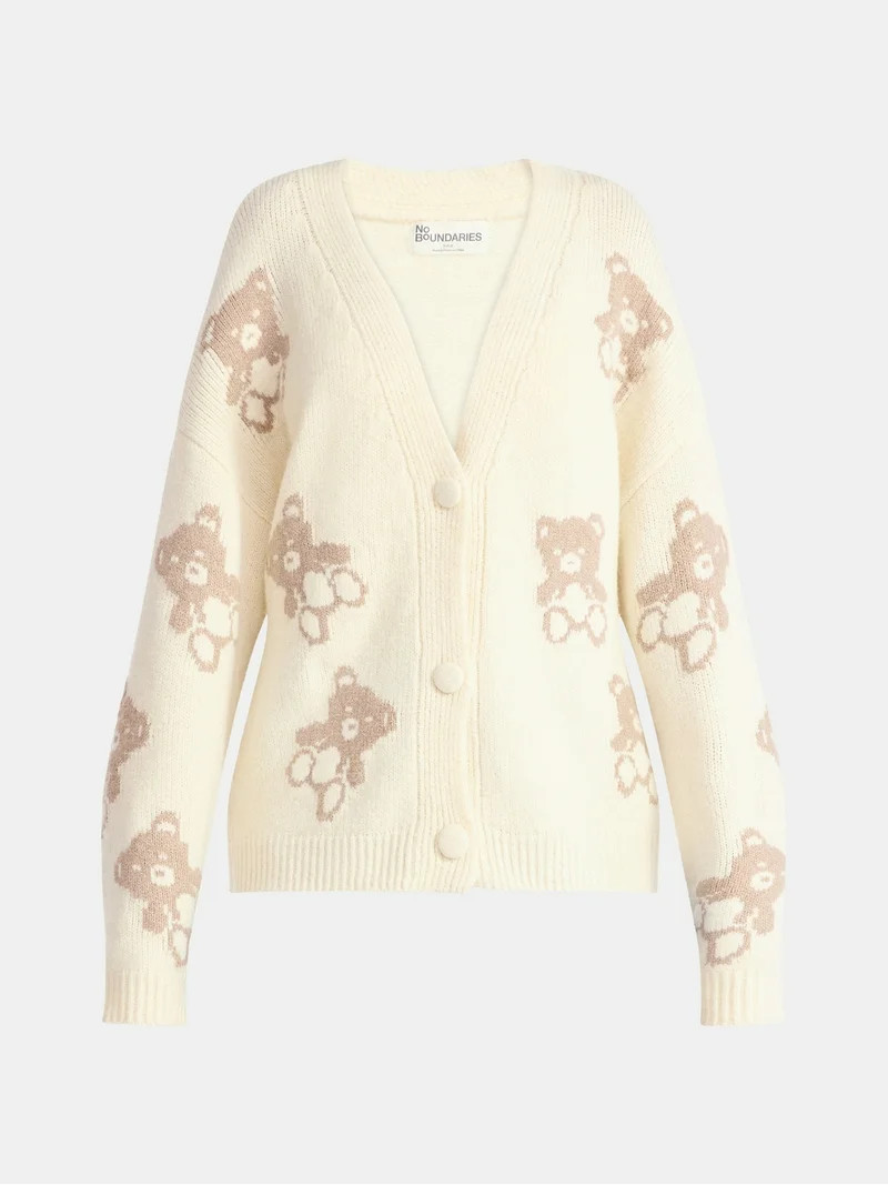 No Boundaries Button-Front Cardigan, Women's | Walmart (US)