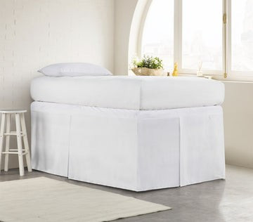 Standard Length Tailored Dorm Bed Skirt - White / Twin XL - Dormify | Dormify