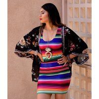 Bodycon Mexican Sarape Print Dress By Paulina | Etsy (US)
