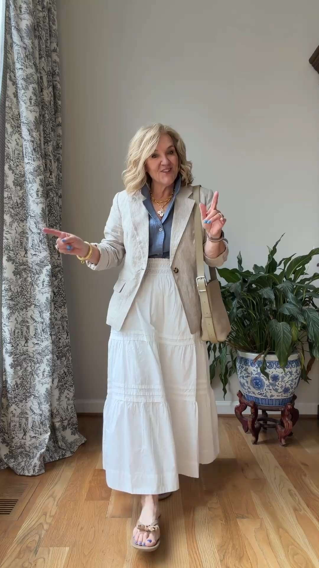 This linen blazer is a must-have layer for spring and summer. Style it with a trending white maxi skirt and a chambray top for an effortless look that’s polished, lightweight, and easy to wear. The blazer is fully lined and true to size.

💡 LTK MADE EASY

❤️ Heart = Support my posts
🔖 Save = Get sale & restock alerts
📋 Lists = Keep favorites organized
📲 Share = Send to yourself for later
💬 Comment = Ask me anything 

 #LTKootd #LTKSeasonal #LTKOver40