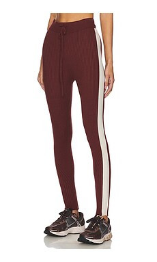 Varley Aiden Knit Legging in Red Chocolate from Revolve.com | Revolve Clothing (Global)