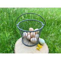 Vintage Small Metal Wire Basket Rustic Apple Bin Egg Carrier With Handle Farmhouse Garden Decor | Etsy (US)