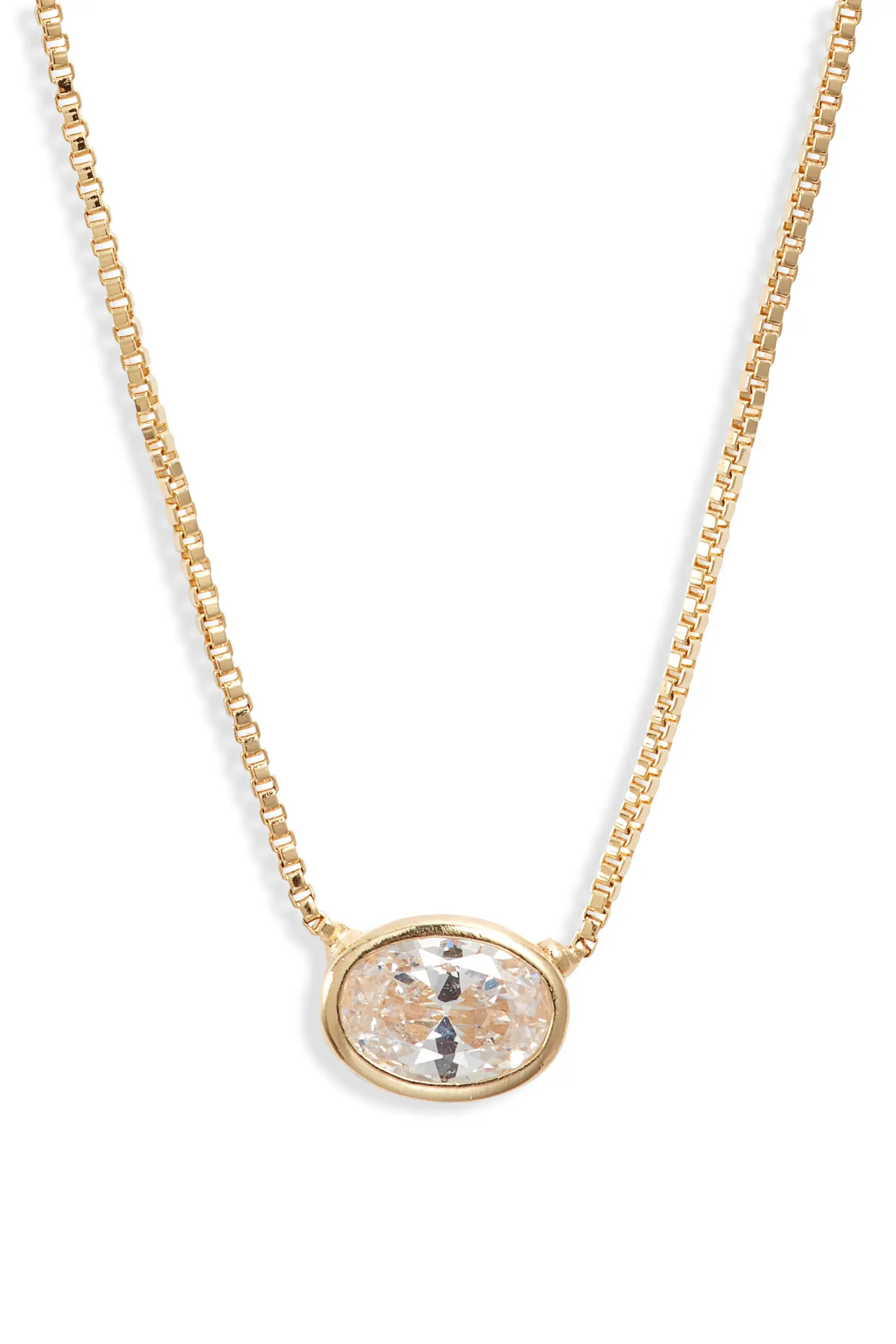 Bezel Cubic Zirconia Solitaire Pendant Necklace (Women) | Nordstrom | Nordstrom