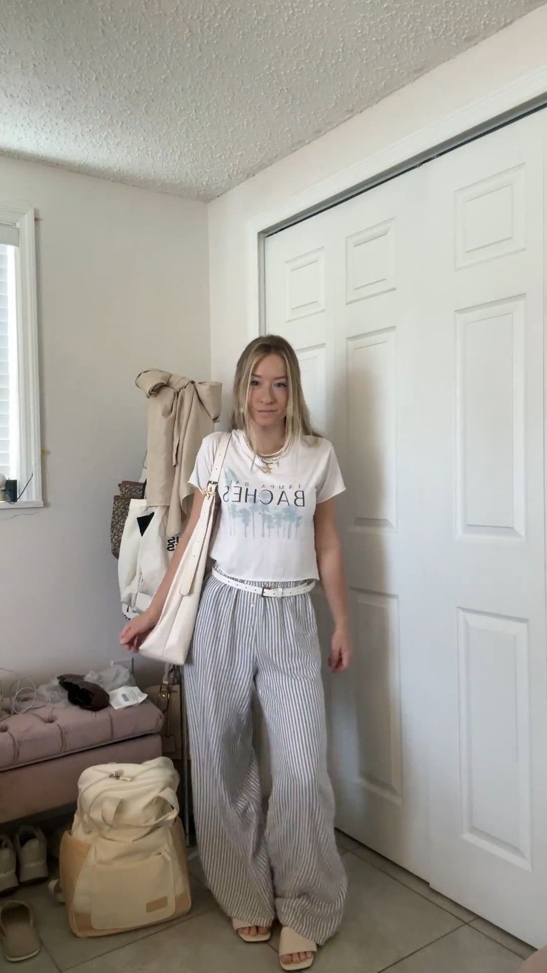 Casual summer outfit🤍 striped pants are on repeat in my wardrobe right now!

#LTKSeasonal #LTKootd
