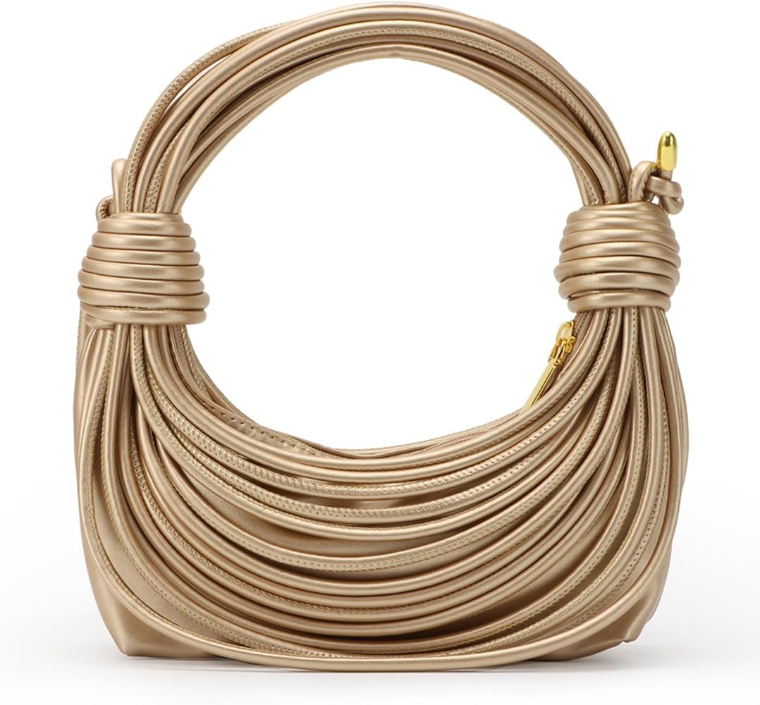 GOKTOW Knotted Woven Handbag,Shoulder Bag Clutch Purse for Women,Leather Handwoven Women's Satc... | Amazon (US)