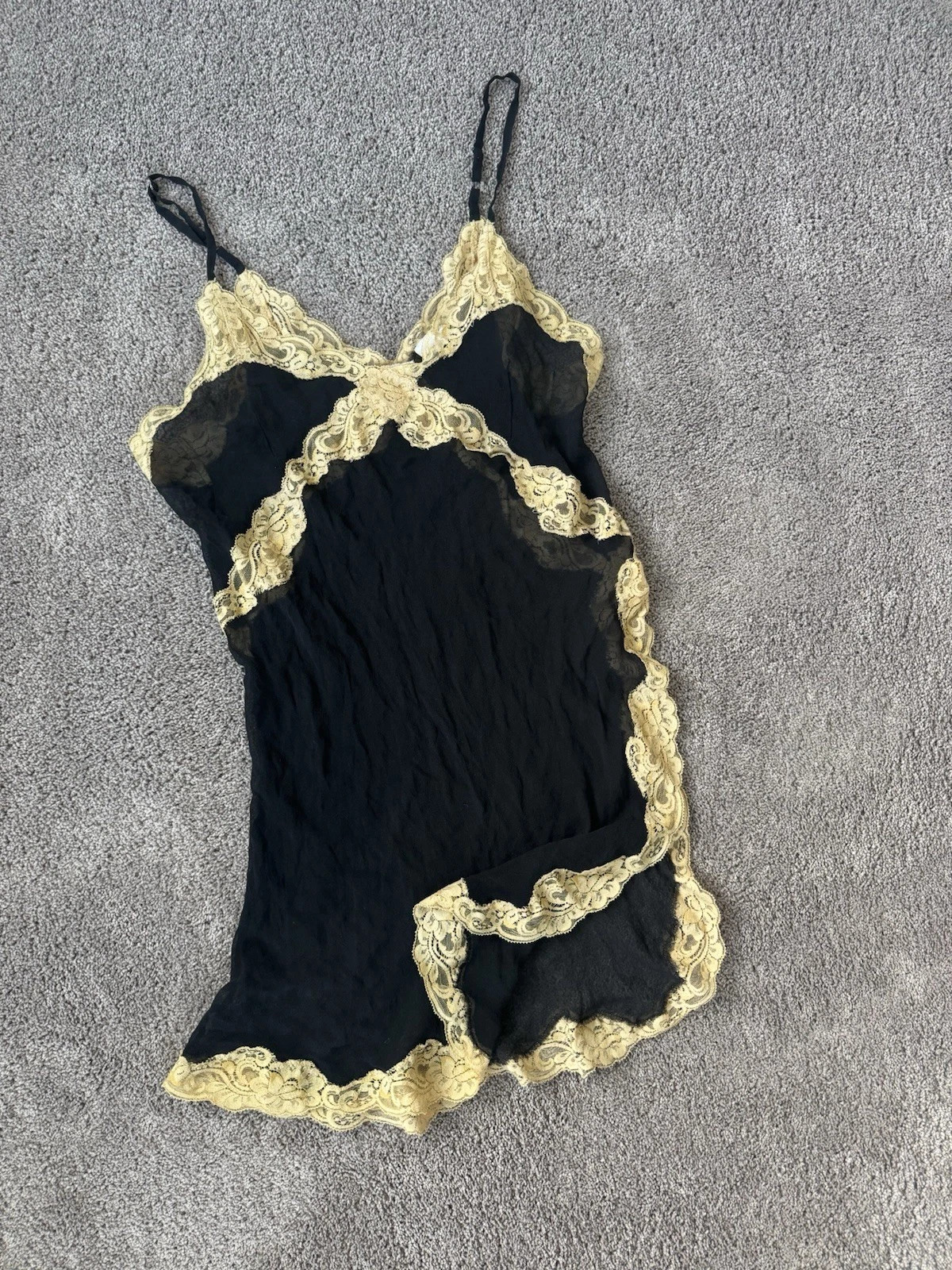 Vintage Y2K Silk Lace Trim Camisole Nightie Lingerie Indie Sleaze Romantic Large | eBay | eBay US