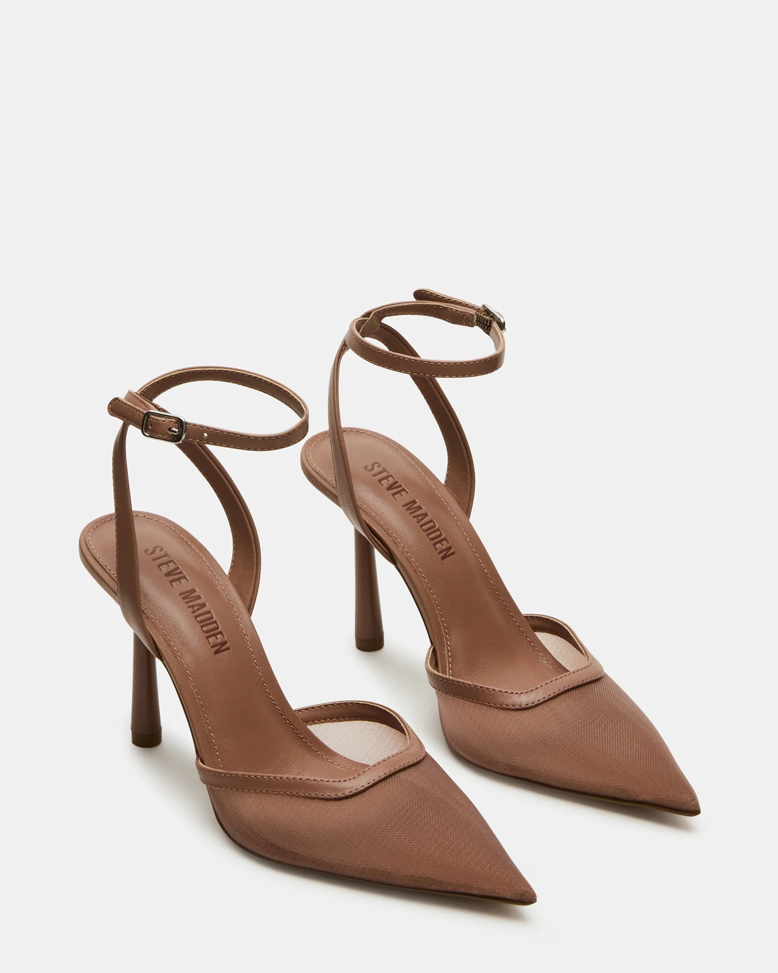ALLIANCE Mesh Mocha Pointed-Toe Pump Women's Heel | Steve Madden (US)