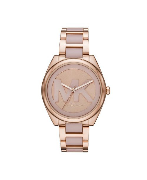 Michael Kors Women's Janelle Three-Hand Two-Tone Stainless Steel Bracelet Watch 42mm MK7135 & Rev... | Macys (US)