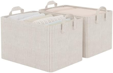 StorageWorks Storage Bins, Fabric Storage Bins for Shelves, Large Storage Baskets with Metal Fram... | Amazon (US)