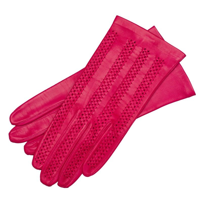 Vernazza - Hot Pink Leather Gloves For Woman | Wolf and Badger (Global excl. US)