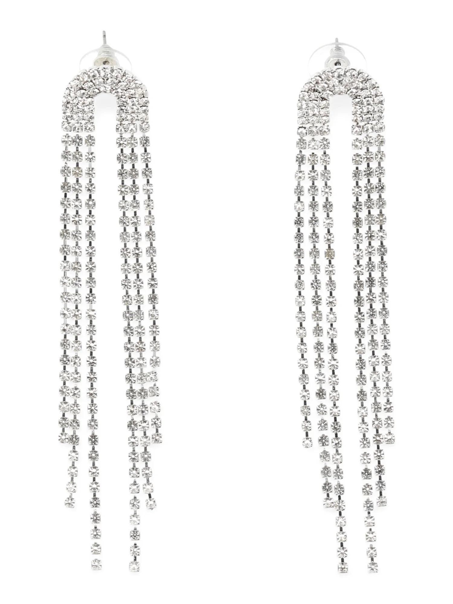 Madden NYC Women's Fashion Gold Tone Rhinestone Fringe Chandelier Statement Earrings - Walmart.co... | Walmart (US)